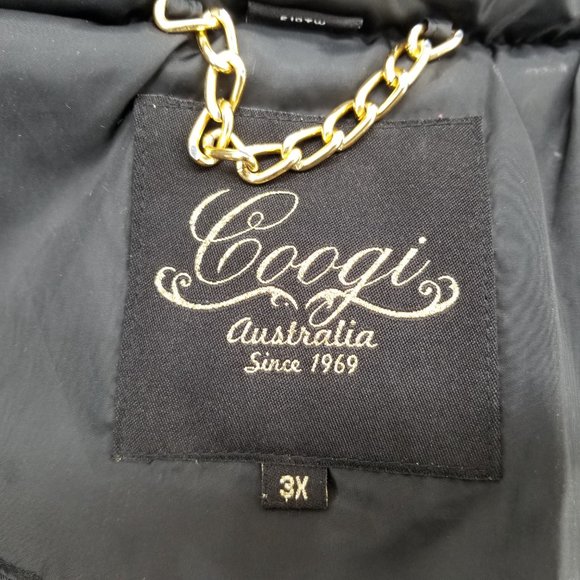 COOGI Vintage Womens Puffer Hooded Coat Jacket Black Rainbow Embroidered 3X - Picture 10 of 13